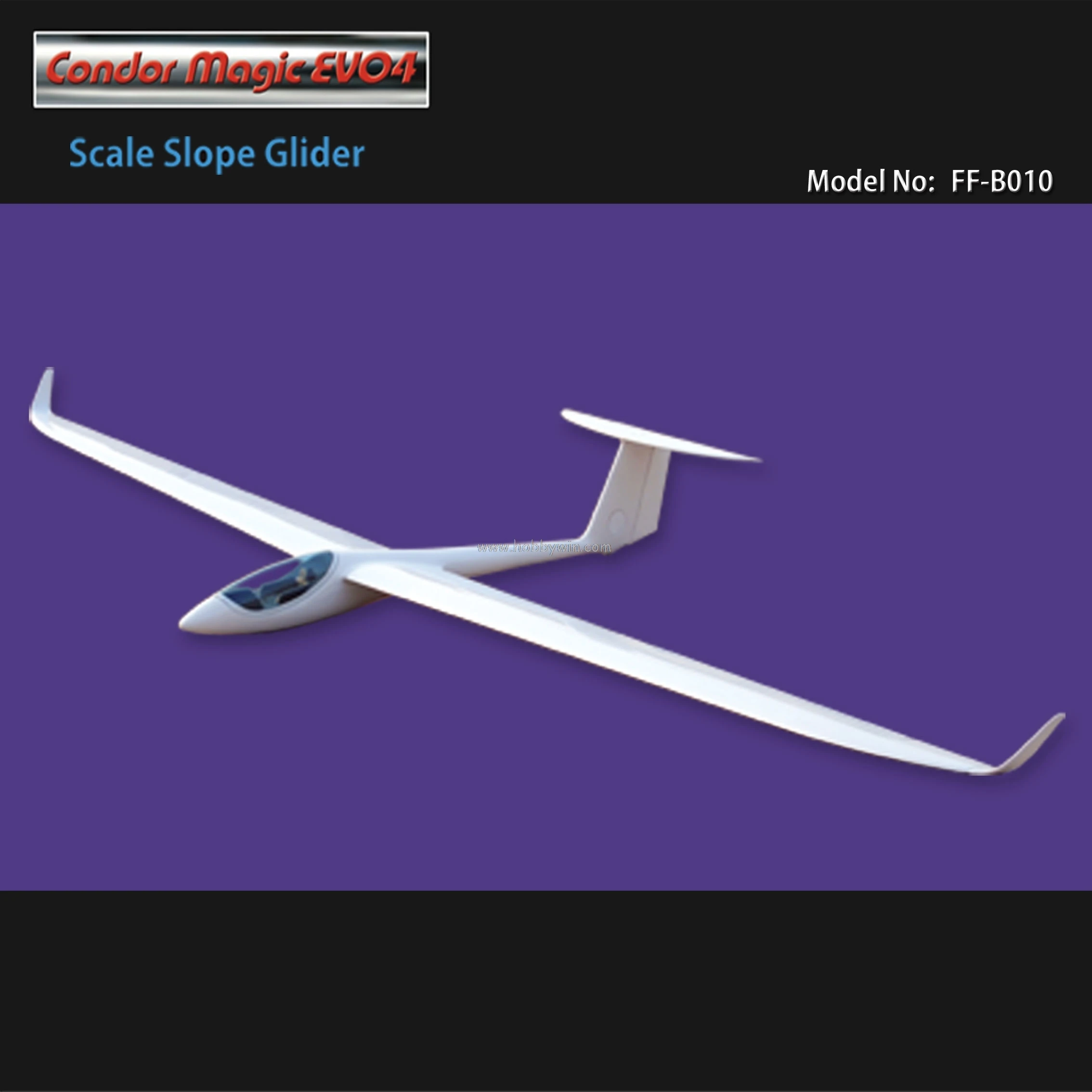 FlyFly Hobby Condor Magic EVO4 Glider 3000 мм Стекловолокно немощная версия ARF без электронной части