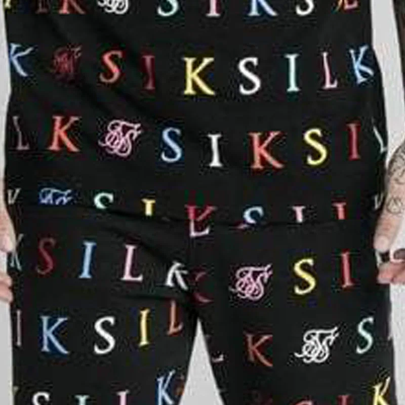 

Men's Korean Style Summer 2021 New Short-Sleeved Suit, Letter Printing, Two-Piece Breathable and Quick-Drying Trend