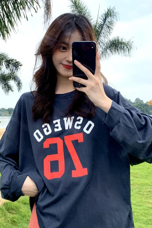 

Новинка Осень 2021 просторный длинный рукав в Корейском стиле