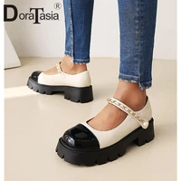 doratasia new female mixed colors mary janes pumps fashion platform chunky heels womens pumps casual office shoes woman