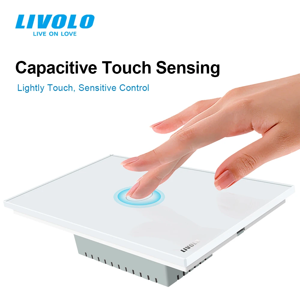 Выключатель LIVOLO C5 вертикальный настенный светильник ный экран 2Way Cross Control AC 110-250 В