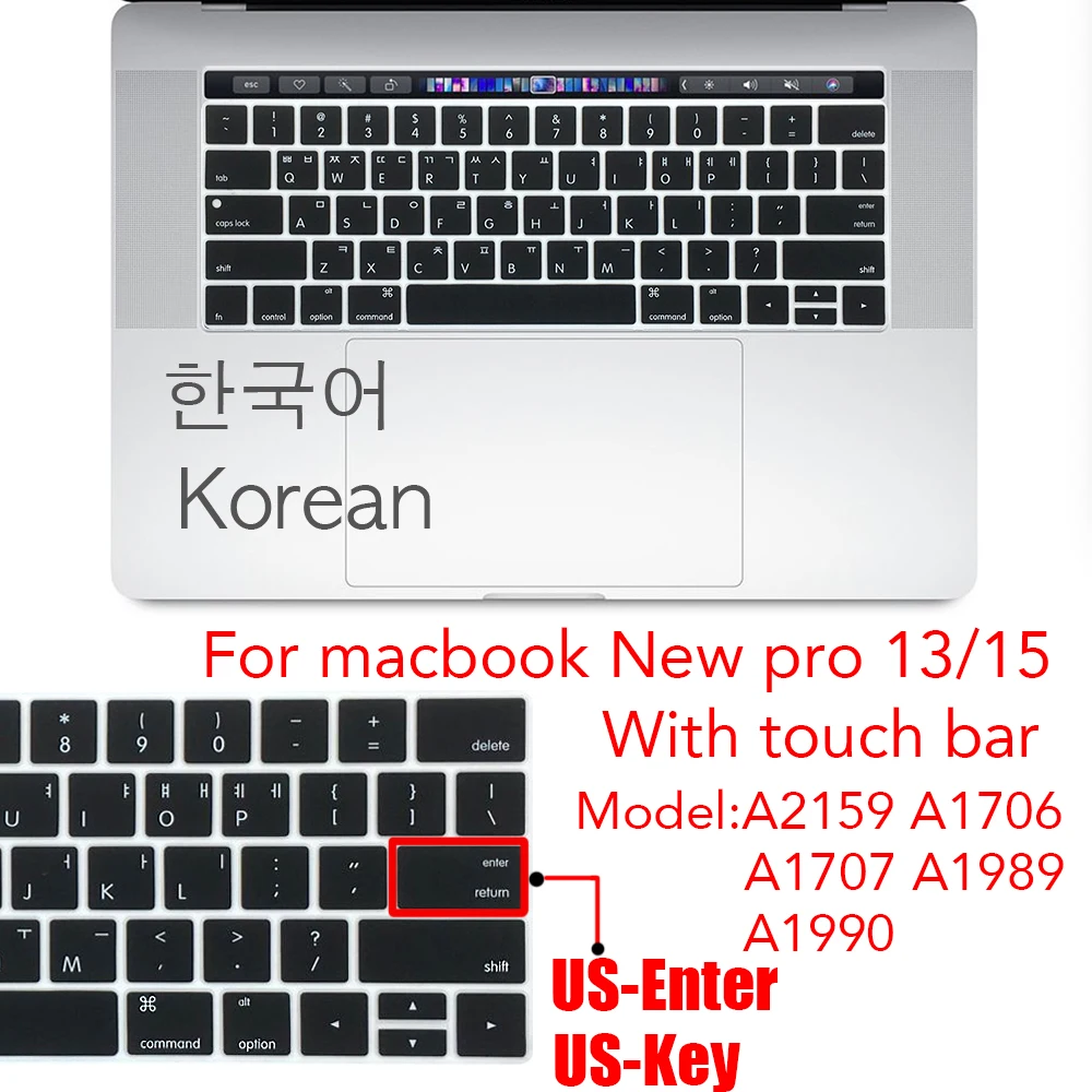 Защитный чехол для клавиатуры Macbook Pro 13Air 11 12 15 Корейская Защитная панель
