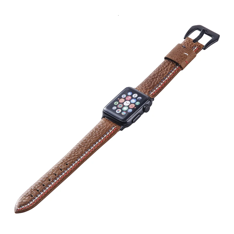 Ремешок для часов apple watch из натуральной кожи в стиле ретро 44 мм 42 мм из нержавеющей стали 40 мм, аксессуар для часов, браслет iWatch серии 5 4 3 2 1