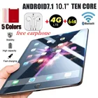 Новый WiFi планшетный ПК 10,1 дюймов десять ядер 4G сеть Android 7,1 Arge 2560*1600 ips экран Две sim-карты две камеры сзади