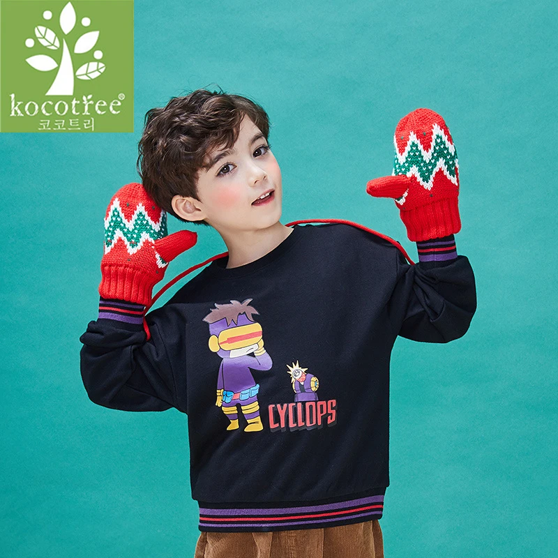 Зимний детский шарф шапка и перчатки наборы для детей Мультяшные животные