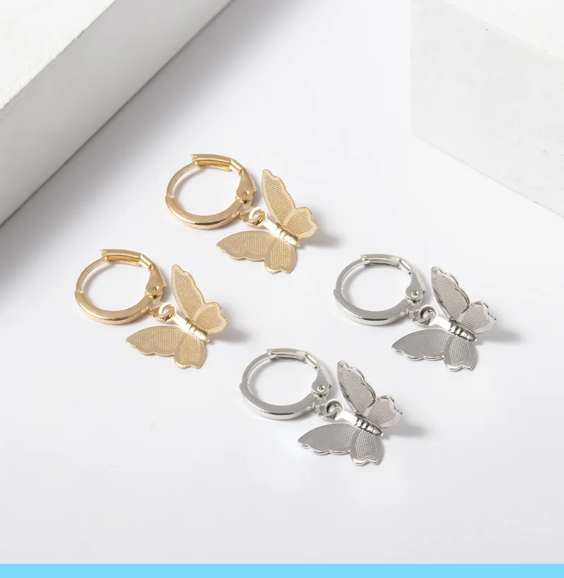 

New fashion butterfly earrings female frosted butterfly earrings 2020 simple animal earrings female jewelry accessories
