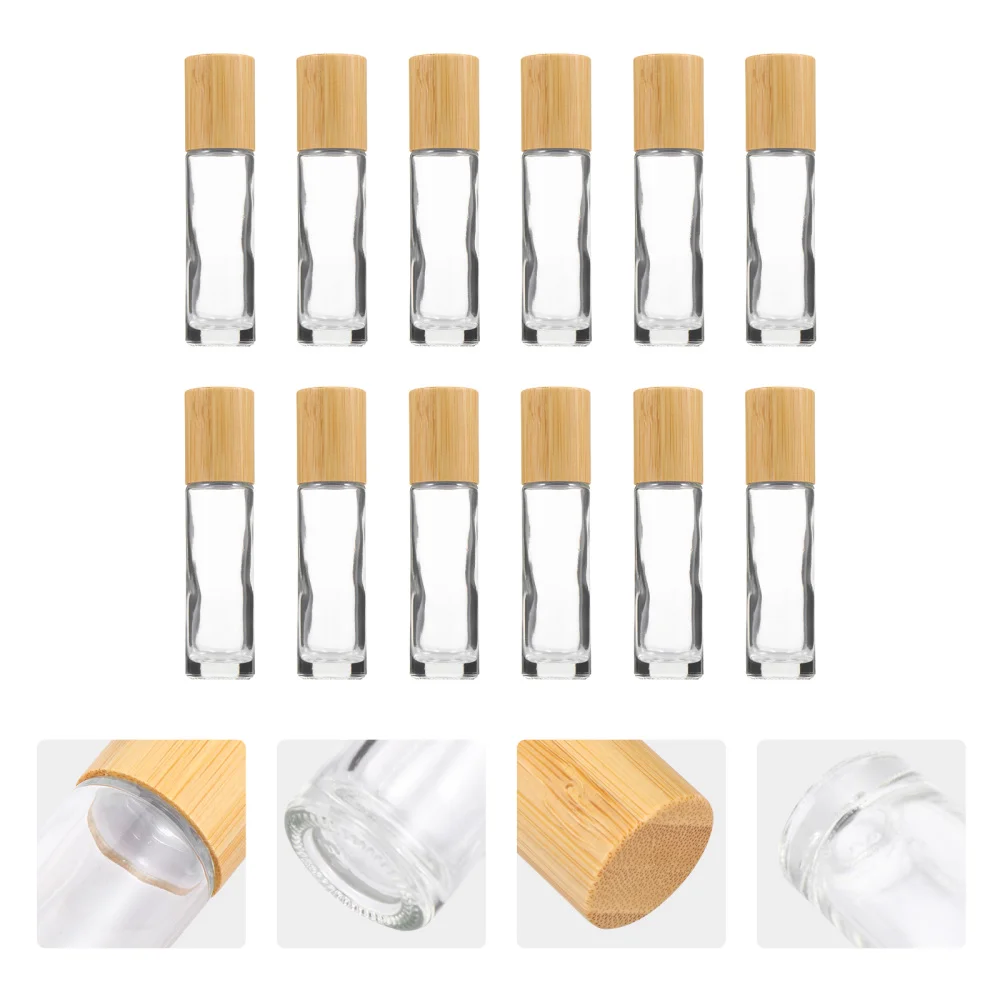

12pcs 10ML Glass Subpackage Containers Transparent Roll-on Sub Bottles
