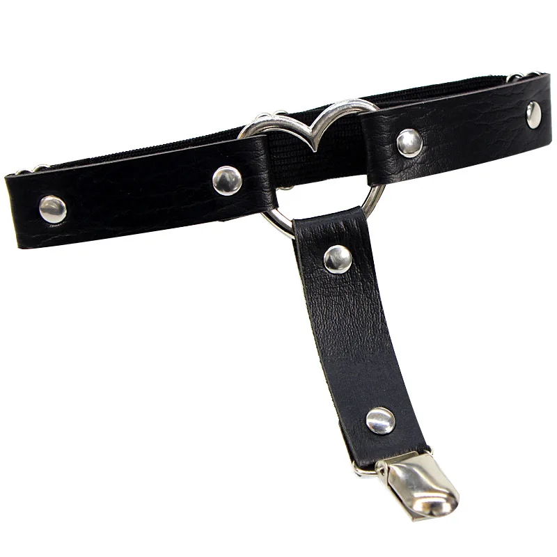 

Sexy Stockings Garters Women Sexy Punk Goth Heart PU Leather Elastic Garter Leg Thigh Ring Clothing Accessory Leg Suspender