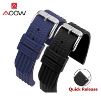20mm 22mm silicone sport strap diving waterproof rubber men replacement bracelet band watch accessories for seiko 007 with pins