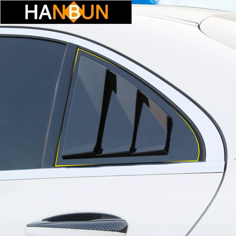 

Car Styling Rear Window Triangle Shutters Decorative Stickers Trim Black For Mercedes Benz W205 W176 W177 C117 CLA A C Class