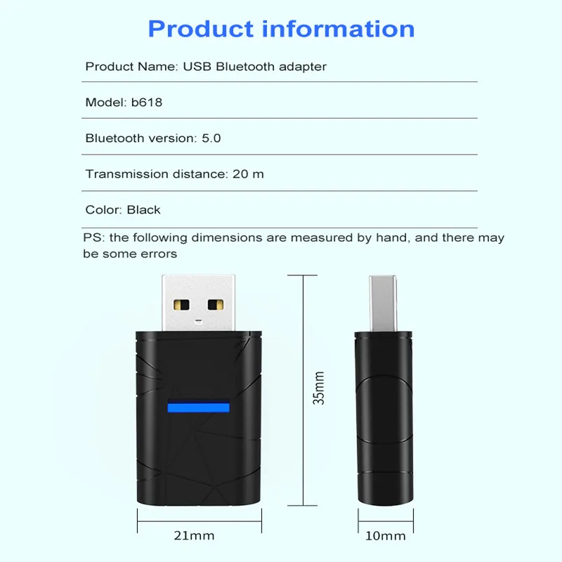 

USB Bluetooth Receiver For PS5 Controller Wireless Audio Receiver Transmitter Adapter For Switch PC Computer Game Accessories