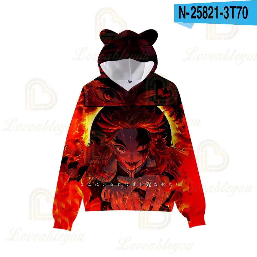 

2020 New Hot Japanese Anime Graphic Hoodies Kids Girls Kawaii Demon Slayer Harajuku Sweatshirt Unisex