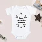 Удобные детские комбинезоны Papa Tu с коротким рукавом, боди для новорожденных мальчиков и девочек, комбинезоны, подарок для нового Папы