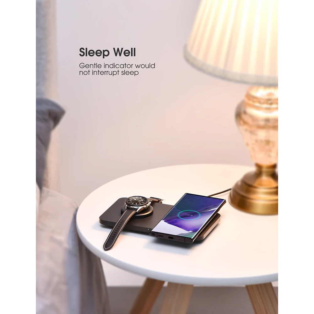 

Seneo Wireless Charger 2 in 1 Wireless Charging Station Wireless Charging Pad for iPhone Samsung Galaxy S20 AirPods2 AirPods Pro