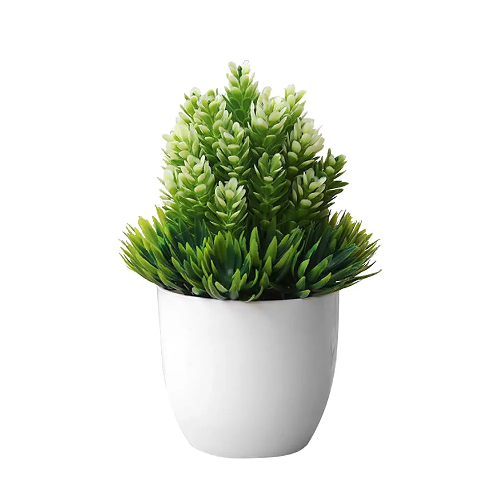 white green Искусственный цветок сосновая игла ананас пластиковое украшение домашний свадебный подарок поддельные растения искусственные декоративные садовые цветы - Цвет: white green