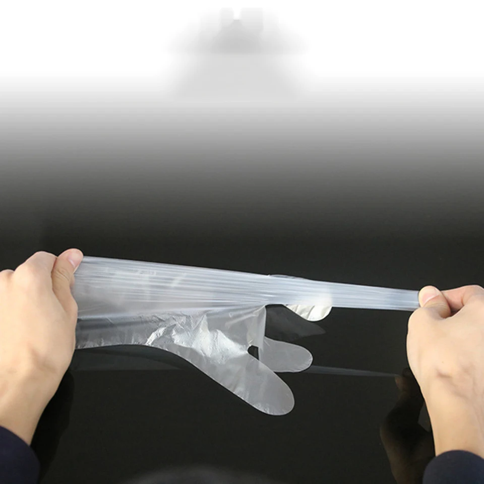 Transhome утолщенные одноразовые перчатки 100/500 шт. коробка прозрачные для