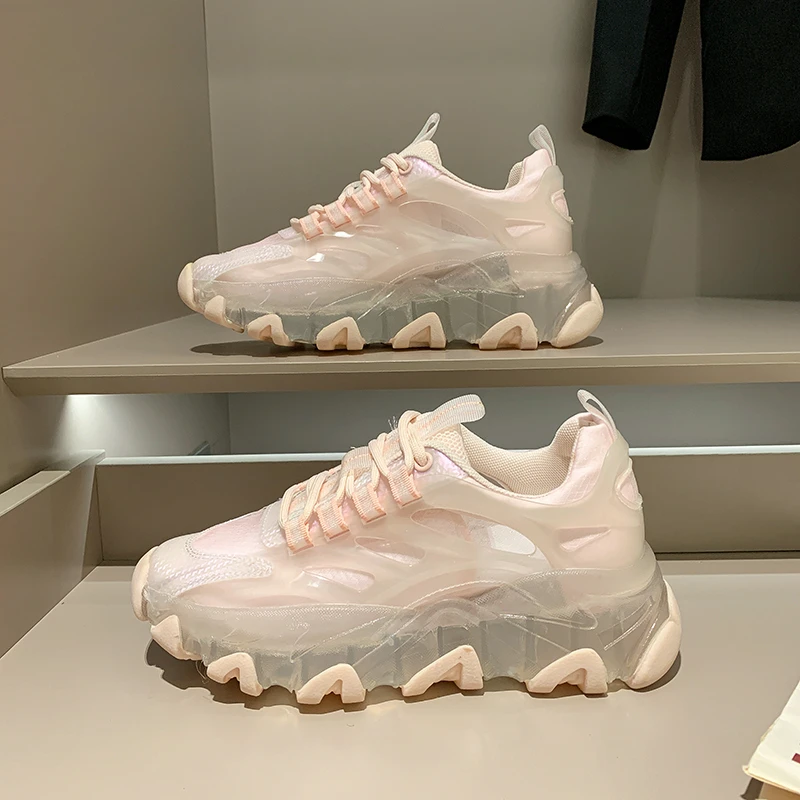 

Pop Shoes Women's Fashion Summer 2021 Ice Thick Soled High Net Red Sports Shoes Muffin Student Casual Shoes Women's Summer