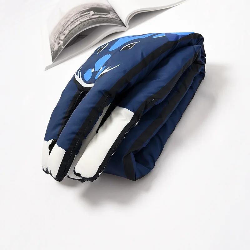 

Winter Warm Neck Scarf Down Cotton Soft Bandana Cartoon Animal Unique Light Shawl Scarf Neckwear