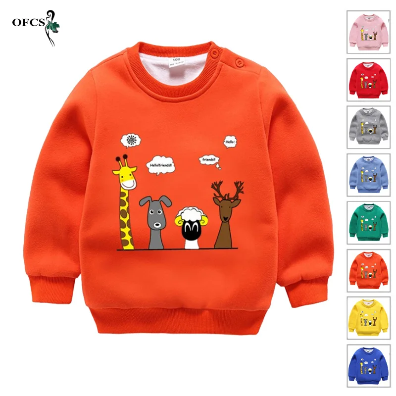 

New Winter Cartoon Animal Hoodies Sweatshirts 3-8 Toddler Baby Boy Girl Outerwear Costume Top Sweater Kids Full T Shirts Clothes