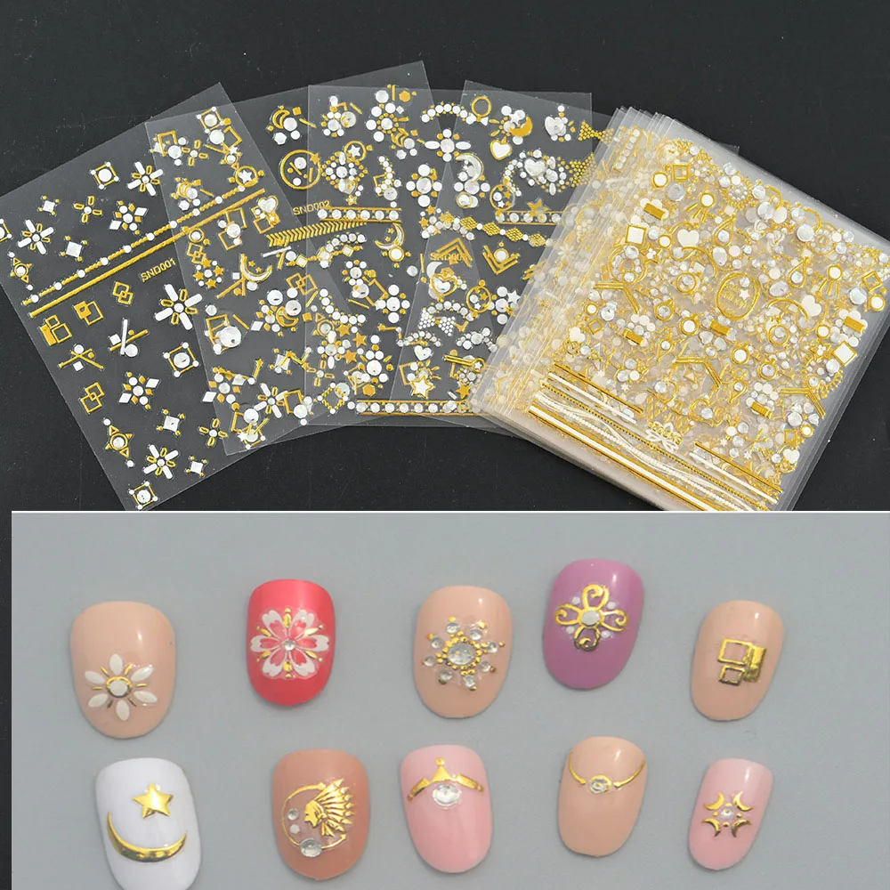 

Бронзовые наклейки для дизайна ногтей, 24 шт.