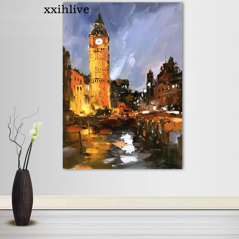 

Famous British Attraction Big Ben Cloth Silk Canvas HD Poster Home And Bedroom Decoration Wall Fabric Poster Custom Print