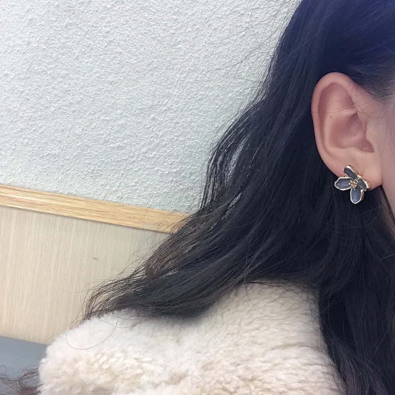 S925 needle элегантные ретро серьги гвоздики Камелия французские женские ювелирные