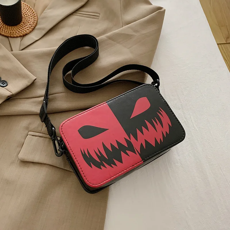 

Women MINI Bag PU Flap Halloween Pumpkin Fashion Shoulder Bags Pures And Bags Crossbody Zipper Soft Adjustable Strap