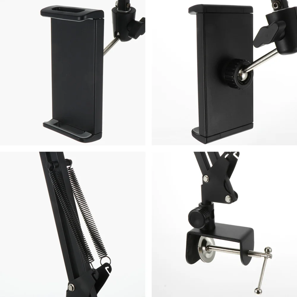 

1pc Tabletop Metal Cantilever Folding Telescopic Lazy Tablet Bracket (Black)