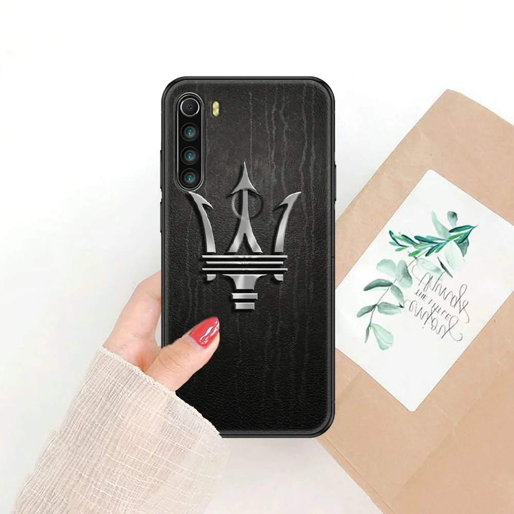 

Luxury Maseratis Car Phone case For Xiaomi Redmi Note 7 7A 8 8T 9 9A 9S 10 K30 Pro Ultra black 3D Etui fashion coque pretty