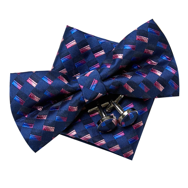

2021 New Design Wholesale Silk Jacquard Wedding Present Bow Tie Pocket Squares Set Men Floral Green Suit Accessories