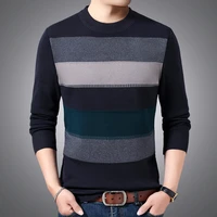 mens casual sweater crew neck striped sweater tight knit garment mens sweater sweatshirt m 3xl men 2020
