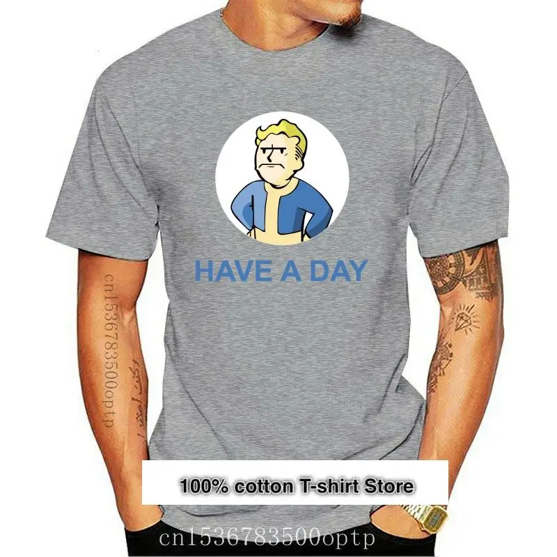 

Camiseta de Fallout para hombre, camisa grande с принтом, 100 хлопок, informal, новая