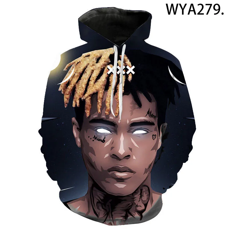Толстовки с капюшоном xxxtentacion для мужчин и женщин Модный пуловер 3D принтом