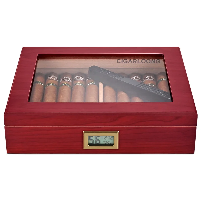 

European and American cigar box moisturizing box cedar solid wood high capacity hygrometer cigar box