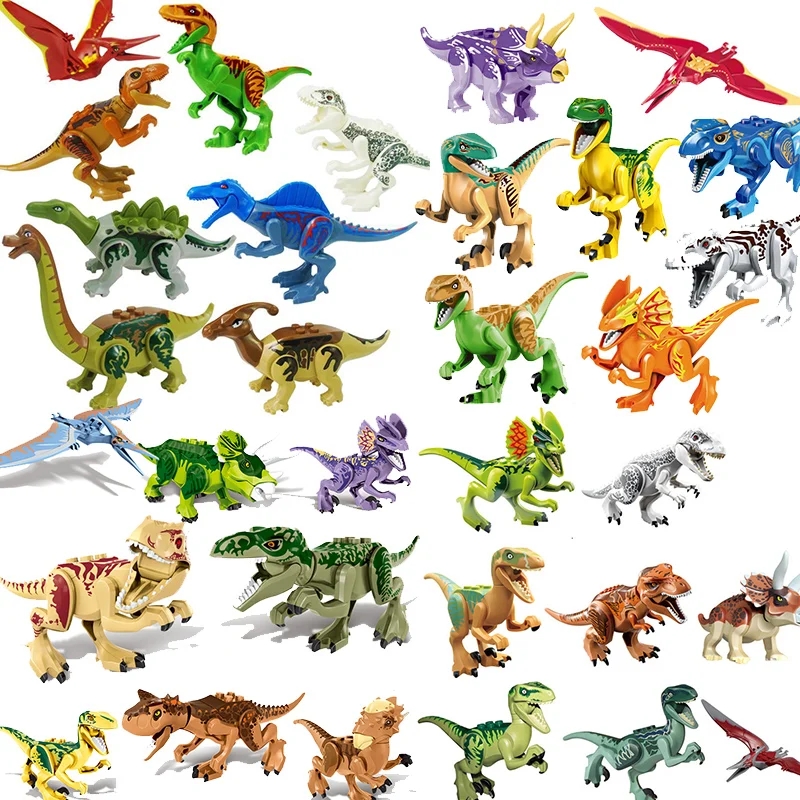 8 шт./лот Динозавры юрского периода тираннозавр рекс строительные наборы блоки