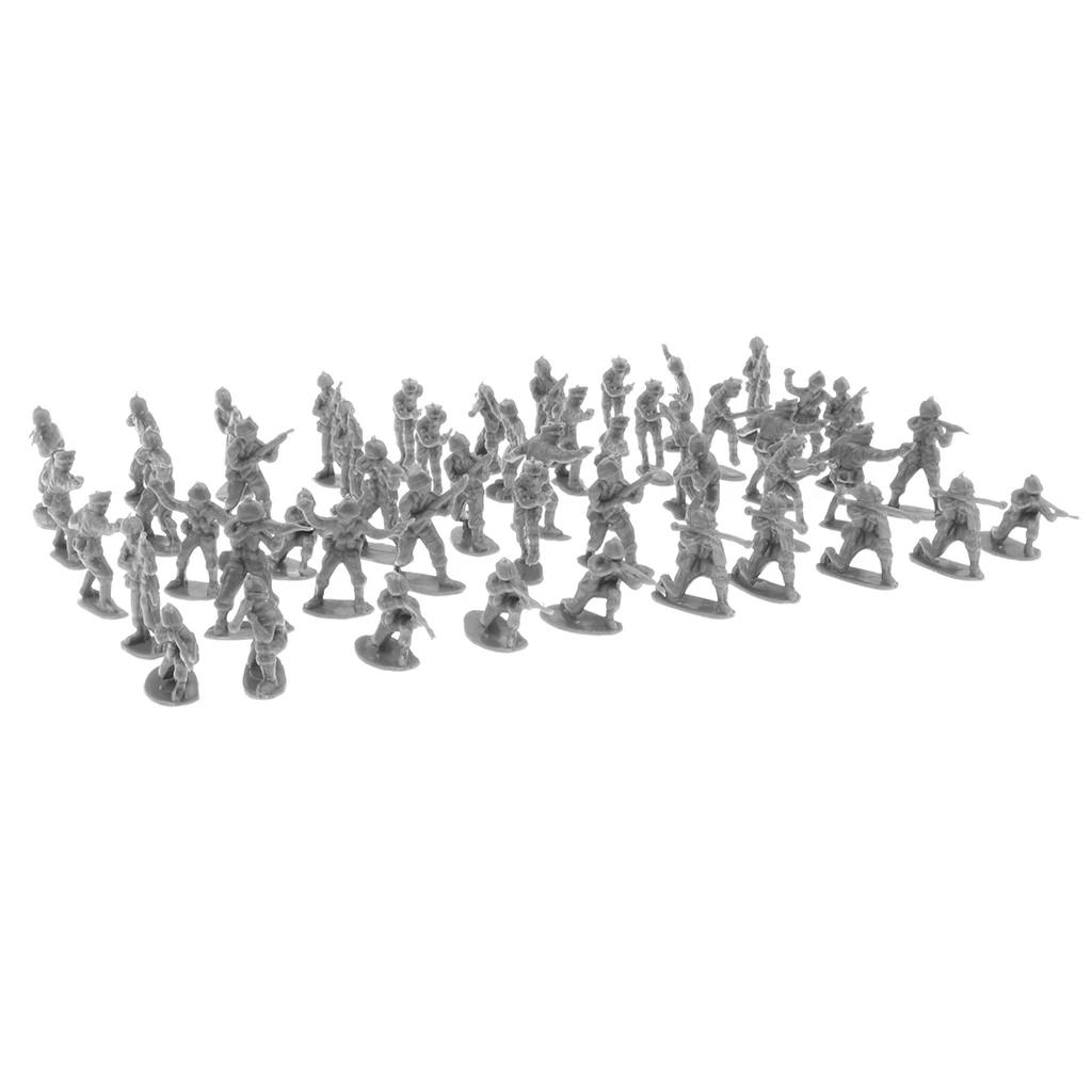 

100pcs Mini Plastic Army Men Figures Soldiers Toy w/Kits Black