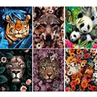 VA-2042 картина по номерам олень 40x50 см лошадь Тигр собака Рисование по номерам для взрослых животных безрамочный холст уникальный подарок