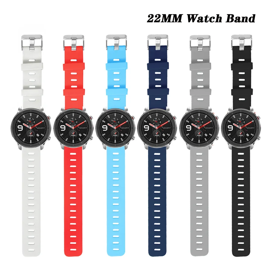 Ремешок силиконовый для Amazfit GTR браслет Xiaomi Huami Pace/Stratos 2 2S Huawei Watch GT 47 мм |