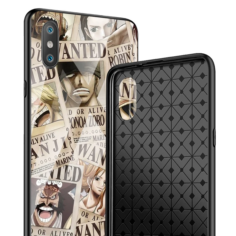 anime one piece zoro luffy hot tempered glass case for iphone 13 11 12 7 8 xr x 6 6s xs pro max mini plus se phone cover capa free global shipping
