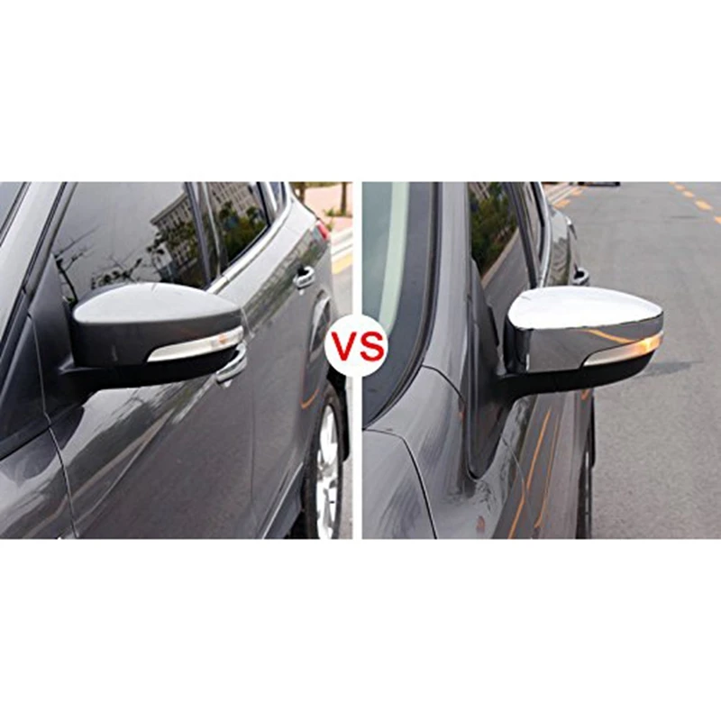 Боковое зеркало Чехлы заднего вида внешняя крышка для Ford Escape Kuga 2013 2019 хром 2