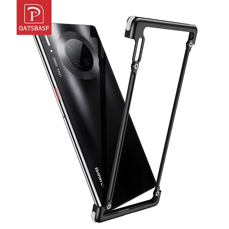 

Чехол OATSBASF для Huawei Mate30, Mate30 Pro, с металлической рамкой, с подушкой безопасности