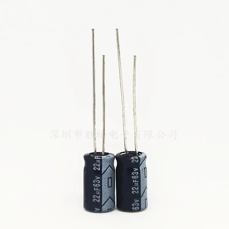 

50 шт./лот 63v22uf 22uf63v 6,3*11 мм Новый алюминиевый электролитический конденсатор DIP, Размер: 6,3x11 (мм)
