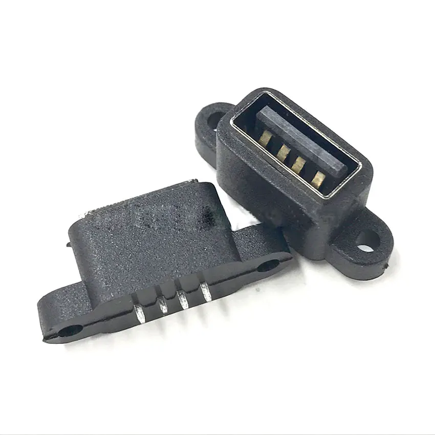 

20-100PCS Waterproof USB 2.0 Charging Data Tail Plug-in USB Built-in Interface Port Connector Plug Jack Socket