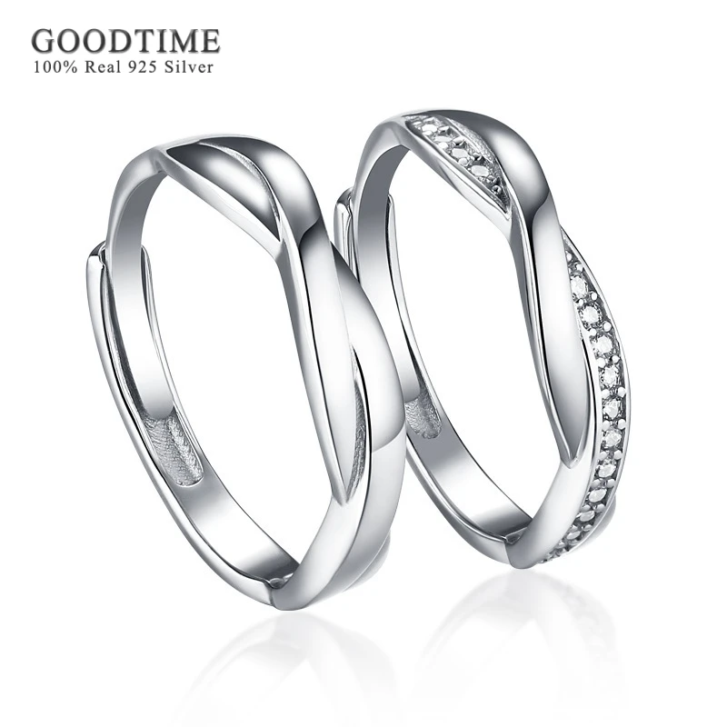 

Noble Couple Rings 100% Pure 925 Sterling Silver Zircon Braided Lovers Anniversary Rings Fashion Wedding Jewelry Accessories