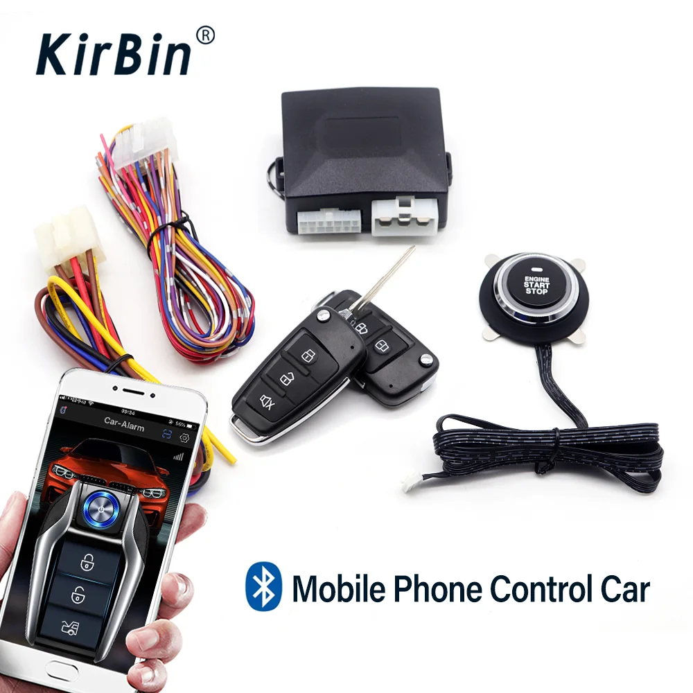 Intelligent Car Alarm System Remote Control Autostart Ignition Kit Engine Start Stop Button Keyless Entry Central Locking Car