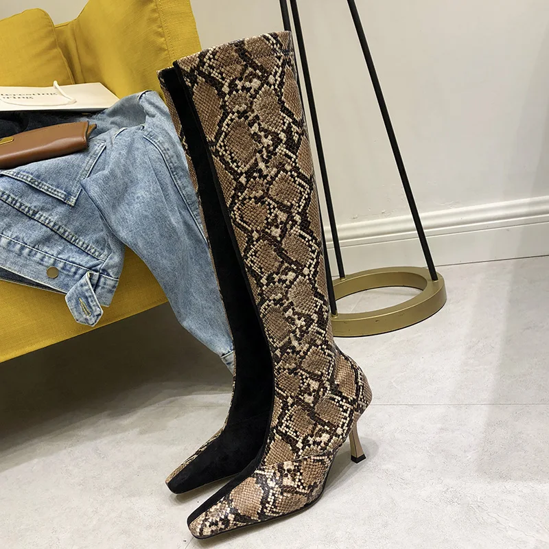 Boussac/эластичные сапоги до колена из искусственной кожи женские зимние в стиле