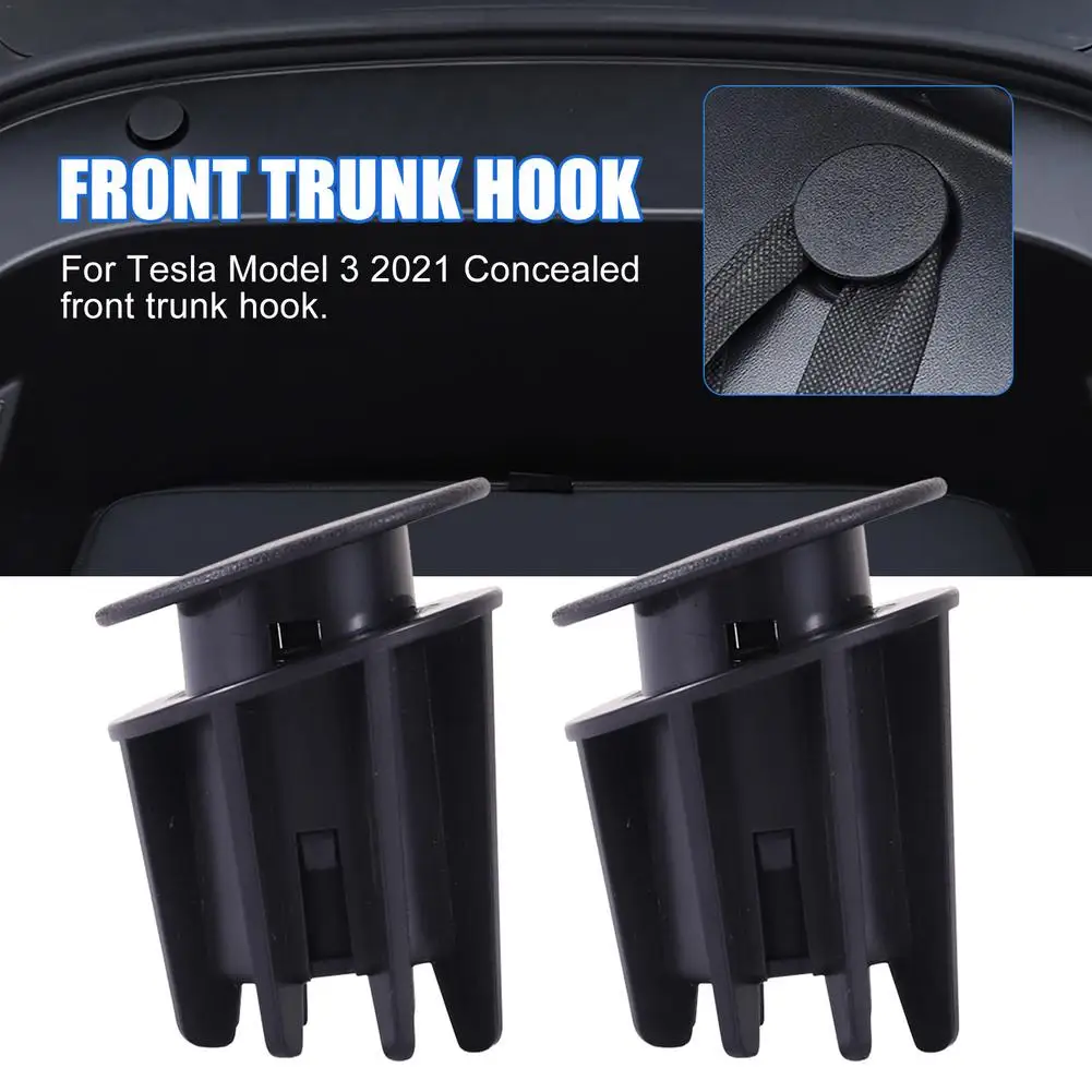 

2PCS Car Front Trunk Hook ForTesla Model 3 2021 Car Hidden Grocery Bag Hook Punch-free Auto Trunk Hook Car Interior Accessories