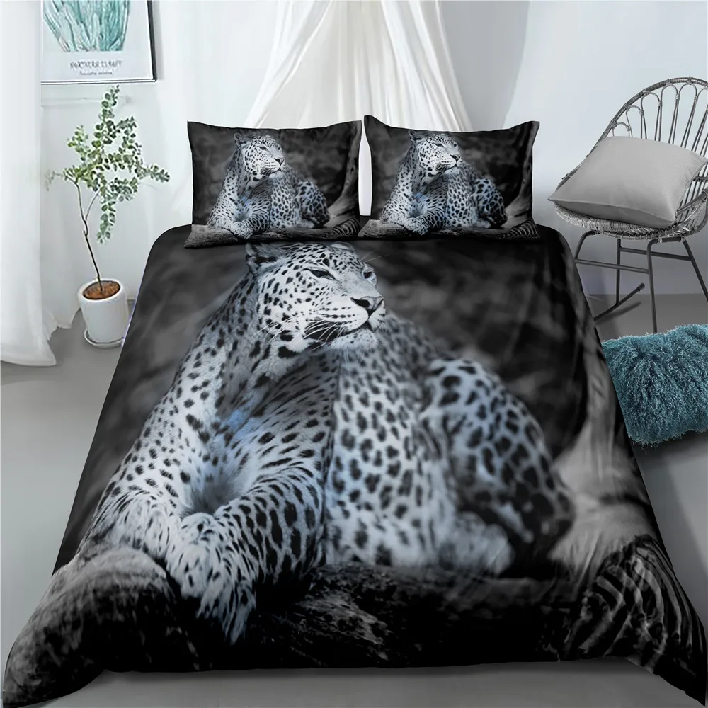 Комплект постельного белья из 3 предметов с леопардовым принтом для детей и