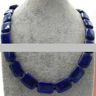 

natural 13x18mm Azurite Gemstone Phoenix Stone Rectangle Beads Necklace 18