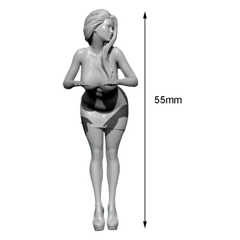 

55mm GIRLS Fashion Girl Resin Soldier White Mold TD-2151 S5L5